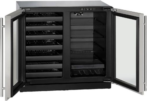 U-Line 3000 Series 36" Stainless Frame With Lock Dual-Zone Beverage Center - Image 3