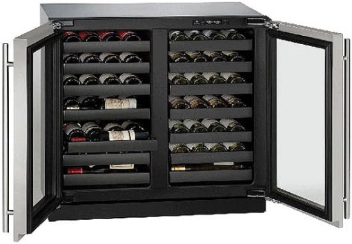 U-Line 3000 Series 36" Stainless Frame With Lock Dual-Zone Wine Refrigerator - Image 3