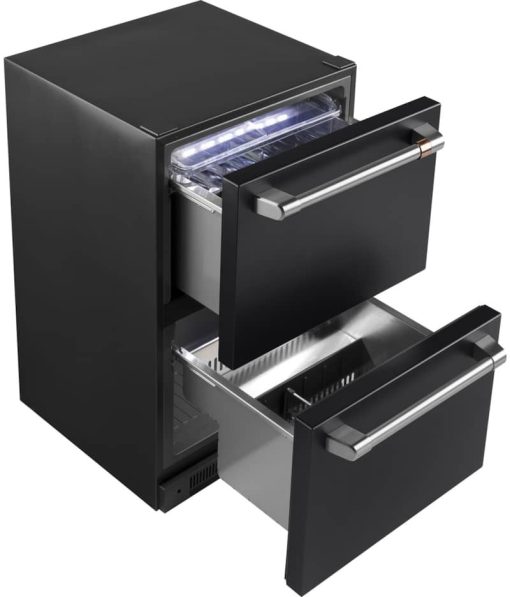 Cafe 5.7 Cu. Ft. Matte Black With Brushed Stainless Built-In Dual-Drawer Refrigerator - Image 3