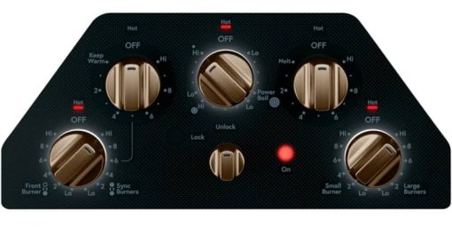 Cafe ADA 30" Black With Brushed Bronze Built-In Electric Cooktop - Image 3