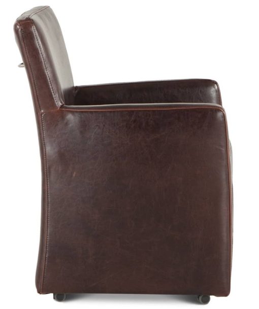Home Trends & Design Peabody Leather Dining Arm Chair - Image 3