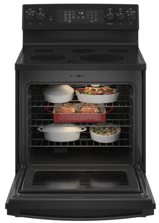 GE 30" Black Freestanding Electric Convection Range With No Preheat Air Fry - Image 3