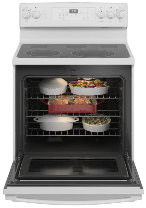GE 30" White Freestanding Electric Convection Range With No Preheat Air Fry - Image 3