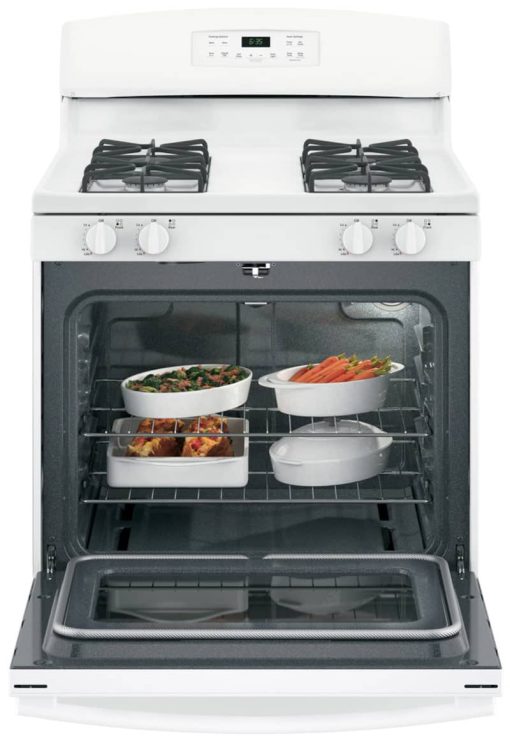 GE 30" White Freestanding Gas Range - Image 3