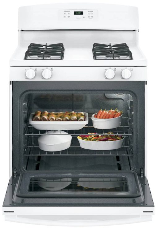 GE 30" White Freestanding Gas Range - Image 3