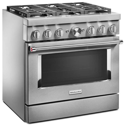 KitchenAid 36'' Stainless Steel Smart Commercial-Style Dual Fuel Range With 6 Burners - Image 5