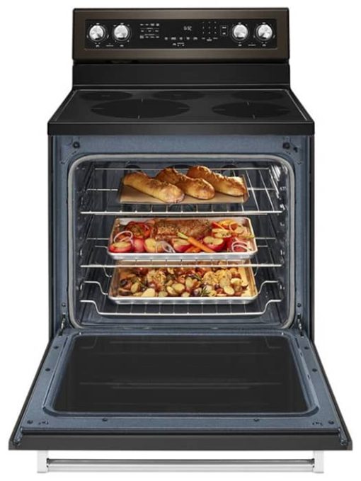 KitchenAid 30" PrintShield Black Stainless Steel Electric Convection Range - Image 3