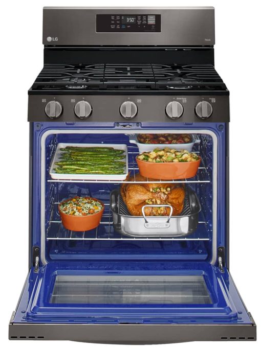 LG 5.8 Cu. Ft. PrintProof Black Stainless Steel Smart Wi-Fi Enabled Fan Convection Gas Range With Air Fry & EasyClean - Image 3