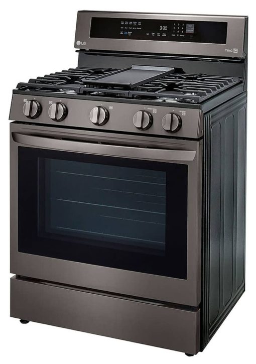 LG 5.8 Cu. Ft. PrintProof Black Stainless Steel Smart Wi-Fi Enabled True Convection InstaView Gas Range With AirFry - Image 3