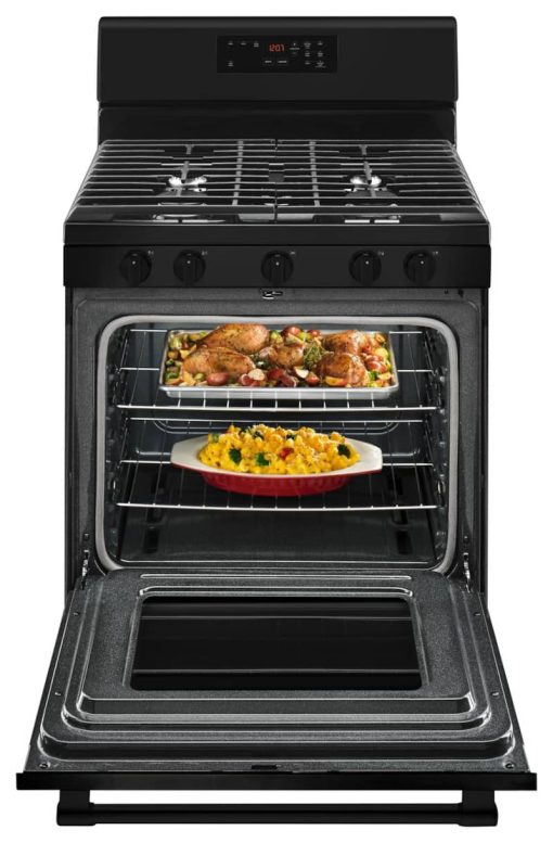Maytag 5 Cu. Ft. Black Gas Range With 5th Oval Burner - Image 3