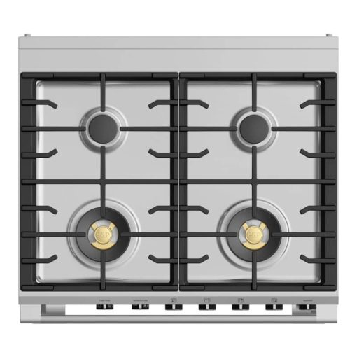 Fisher & Paykel Series 9 Classic 30" Black Freestanding Dual Fuel Range, 4 Burners & Self-Cleaning - Image 3