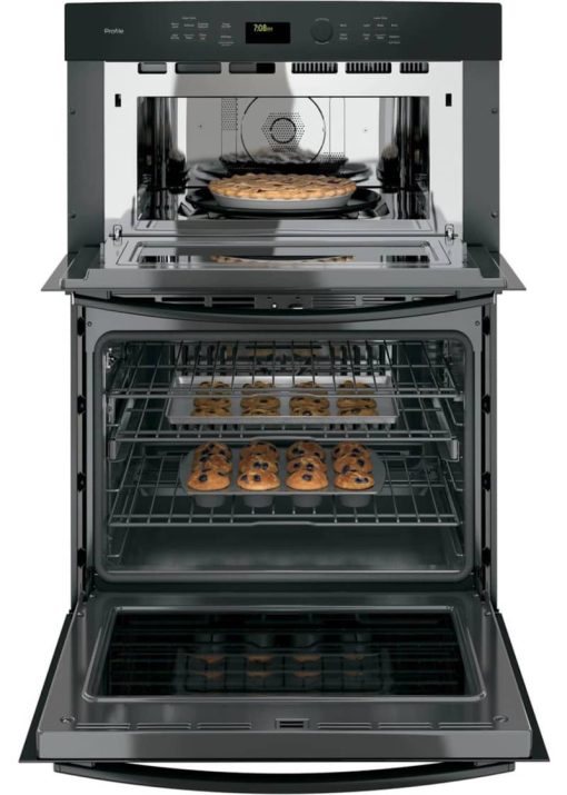 GE Profile 30" Black Built-In Convection Combination Microwave Wall Oven - Image 2