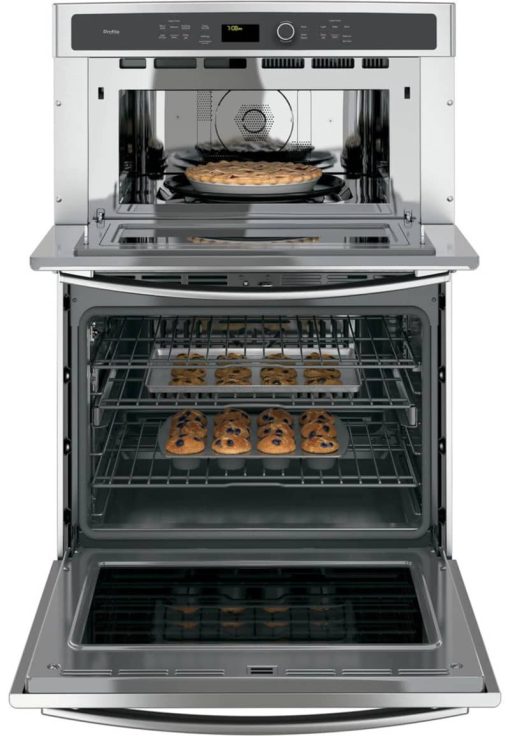 GE Profile 30" Stainless Steel Built-In Convection Combination Microwave Wall Oven - Image 2