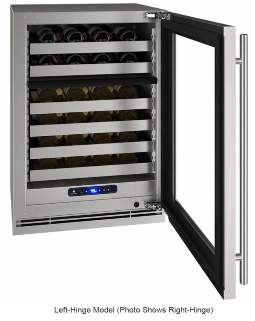 U-Line 24" Stainless Frame With Lock Left-Hinge Dual-Zone Wine Refrigerator - Image 3