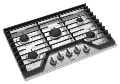 Whirlpool ADA 30" Stainless Steel Gas Cooktop With EZ-2-Lift Hinged Cast-Iron Grates - Image 3