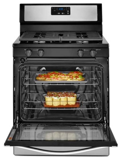 Whirlpool 5.1 Cu. Ft. Black-On Stainless Freestanding 4-Burner Gas Stove - Image 3