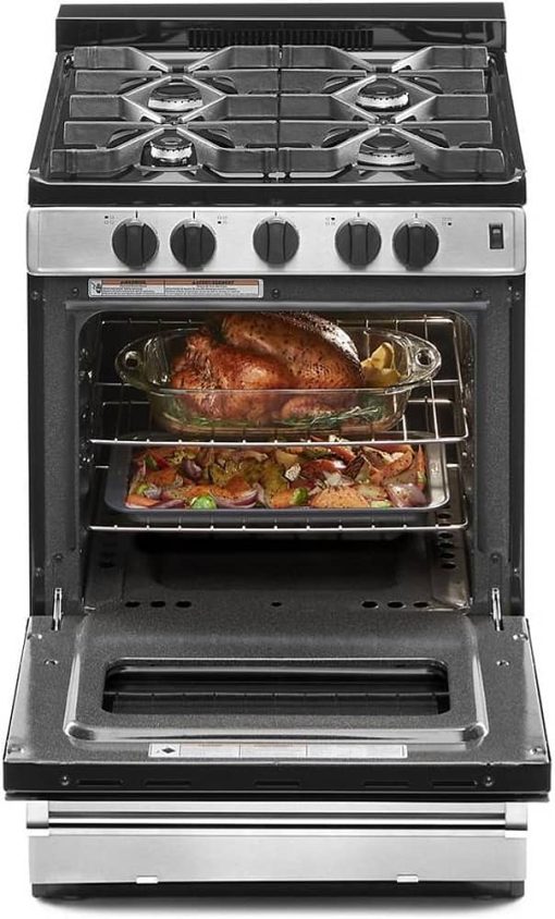 Whirlpool ADA 24" Stainless Steel Freestanding Gas Range With Sealed Burners - Image 3