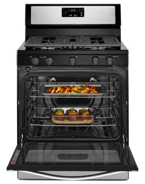 Whirlpool 5.1 Cu. Ft. Black-On-Stainless Freestanding 5-Burner Gas Stove - Image 3