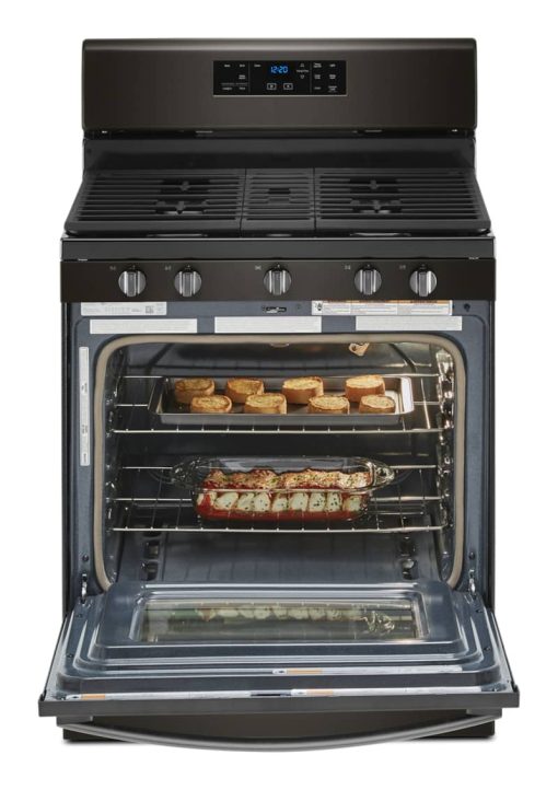 Whirlpool 5 Cu. Ft. Black Stainless Steel Gas Range With Center Oval Burner - Image 3
