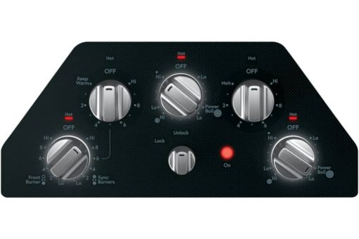 Cafe ADA 36" Black With Brushed Stainless Built-In Electric Cooktop - Image 3