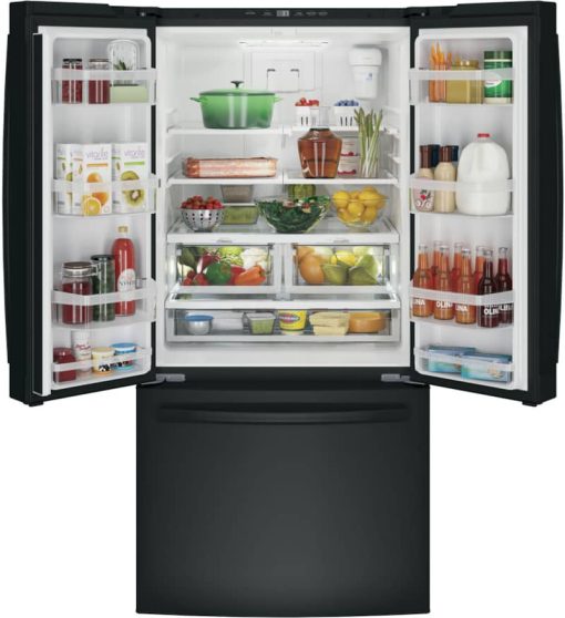 GE ENERGY STAR 24.7 Cu. Ft. Black French-Door Refrigerator - Image 2
