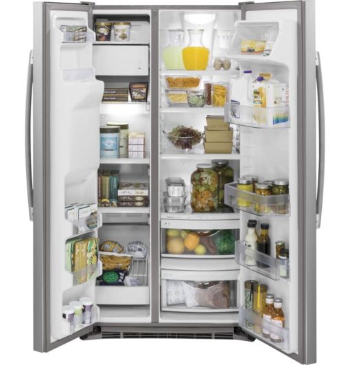 GE 21.9 Cu. Ft. Stainless Steel Counter-Depth Side-By-Side Refrigerator - Image 2