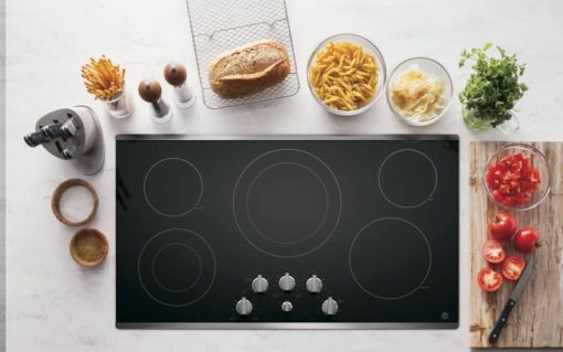 GE ADA 36" Stainless Steel Built-In Knob Control Electric Cooktop - Image 3