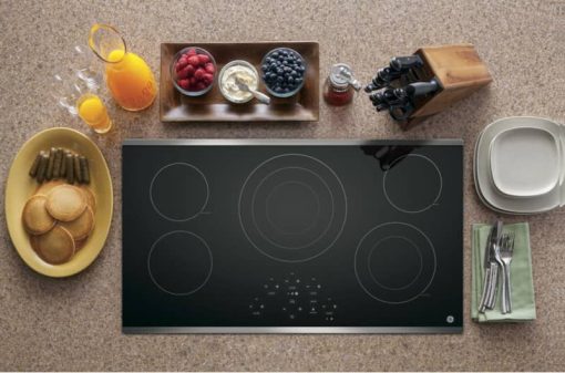 GE ADA 36" Stainless Steel Built-In Touch Control Electric Cooktop - Image 3