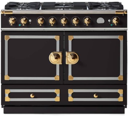 La Cornue CornuFe 110 43" Matte Black With Polished Brass Dual Fuel Range