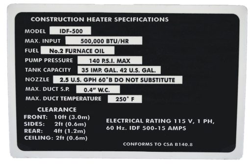 Indirect Fired 420k BTU Portable Heater System (Oil/Diesel) - Image 7
