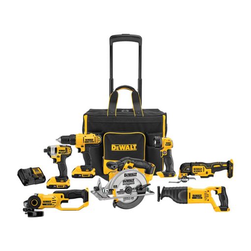 20V MAX Cordless 7-Tool Combo Kit With Large Rolling Contractor Bag