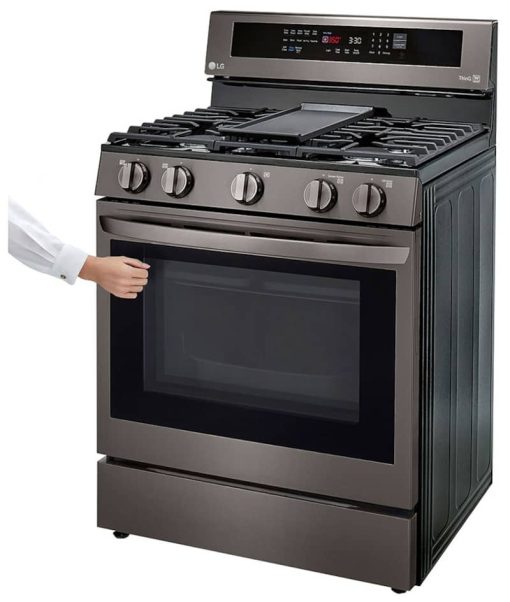 LG 5.8 Cu. Ft. PrintProof Black Stainless Steel Smart Wi-Fi Enabled True Convection InstaView Gas Range With AirFry - Image 5