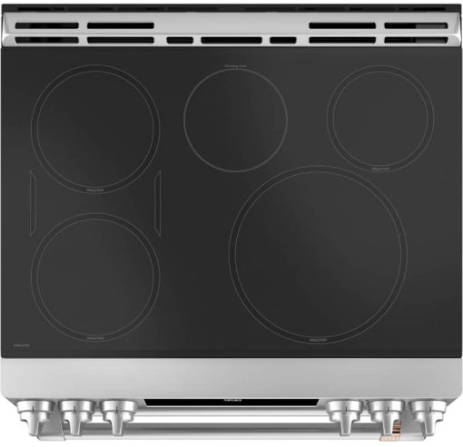 Cafe ADA 30" Stainless Steel Slide-In Front Control Induction & Convection Double Oven Range - Image 4