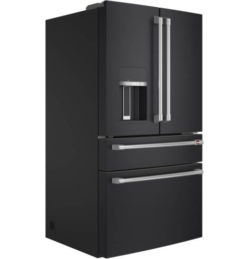 Cafe ENERGY STAR 27.6 Cu. Ft. Matte Black With Brushed Stainless Smart 4-Door French-Door Refrigerator - Image 4