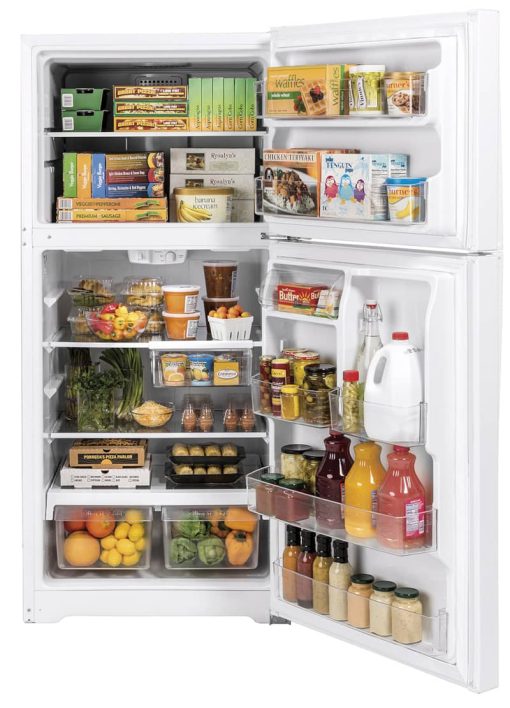 GE 21.9 Cu. Ft. White Garage Ready Top-Freezer Refrigerator - Image 3