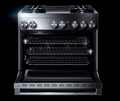 JennAir RISE 36" Stainless Steel Professional-Style Dual-Fuel Range With Chrome-Infused Griddle & Steam Assist - Image 7