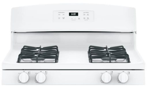 GE 30" White Freestanding Gas Range - Image 4