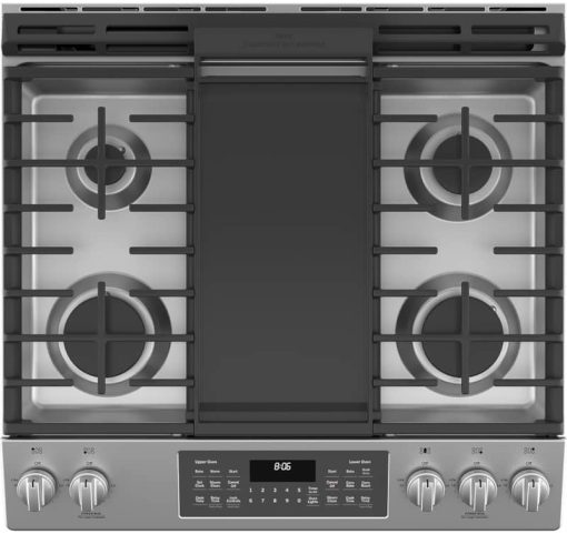GE ADA 30" Stainless Steel Slide-In Double Oven Convection Gas Range - Image 4