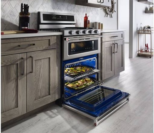 KitchenAid 30" Stainless Steel Dual Fuel Double Oven Range - Image 4