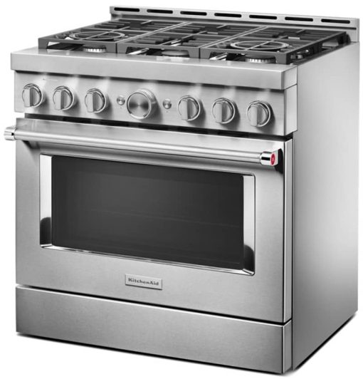 KitchenAid 36" Stainless Steel Smart Commercial-Style Gas Range With 6 Burners - Image 4