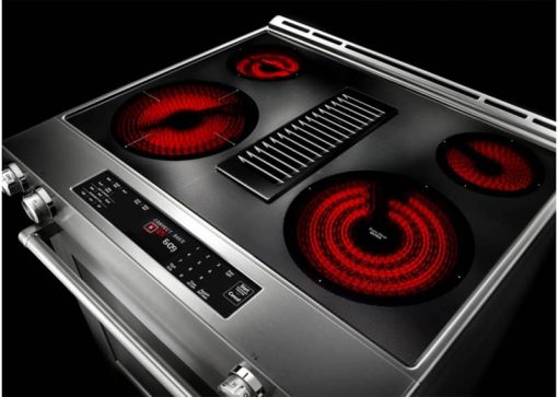 KitchenAid ADA 30" Stainless Steel Slide-In Electric Downdraft Range - Image 4