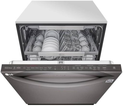 LG 24" Black Stainless Steel Top Control Smart Wi-Fi Enabled Dishwasher With QuadWash And TrueSteam - Image 4