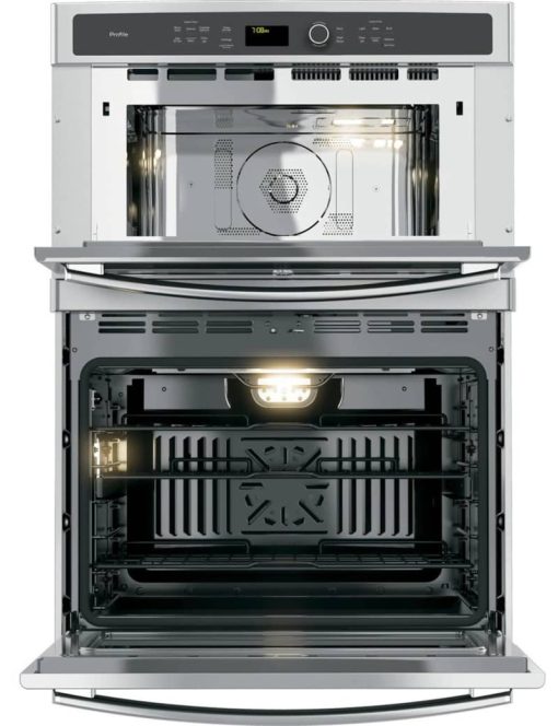 GE Profile 30" Stainless Steel Built-In Convection Combination Microwave Wall Oven - Image 3