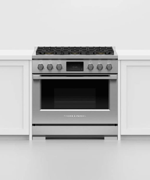 Fisher & Paykel Series 9 Professional 36" Stainless Steel Dual Fuel Range, 6 Burners, Self-Cleaning, LPG - Image 4