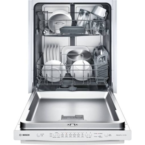 Bosch 100 Series 24" White Bar Handle Dishwasher - Image 2
