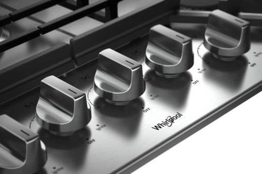 Whirlpool ADA 30" Stainless Steel Gas Cooktop With EZ-2-Lift Hinged Cast-Iron Grates - Image 4