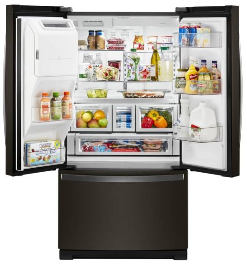 Whirlpool 36" Black Stainless French Door Refrigerator - Image 2