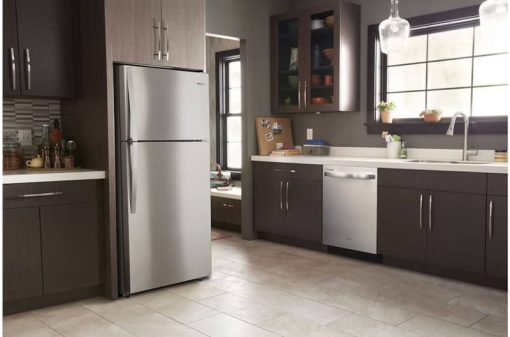 Whirlpool 28" Monochromatic Stainless Steel Top Freezer Refrigerator - Image 5