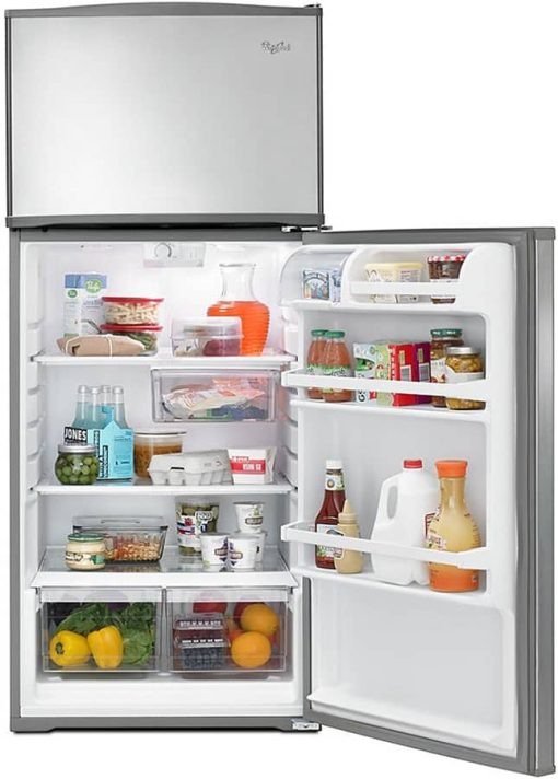 Whirlpool ADA 28" Monochromatic Stainless Steel Top Freezer Refrigerator - Image 4
