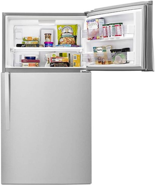 Whirlpool ADA 33" Monochromatic Stainless Steel Top Freezer Refrigerator - Image 4